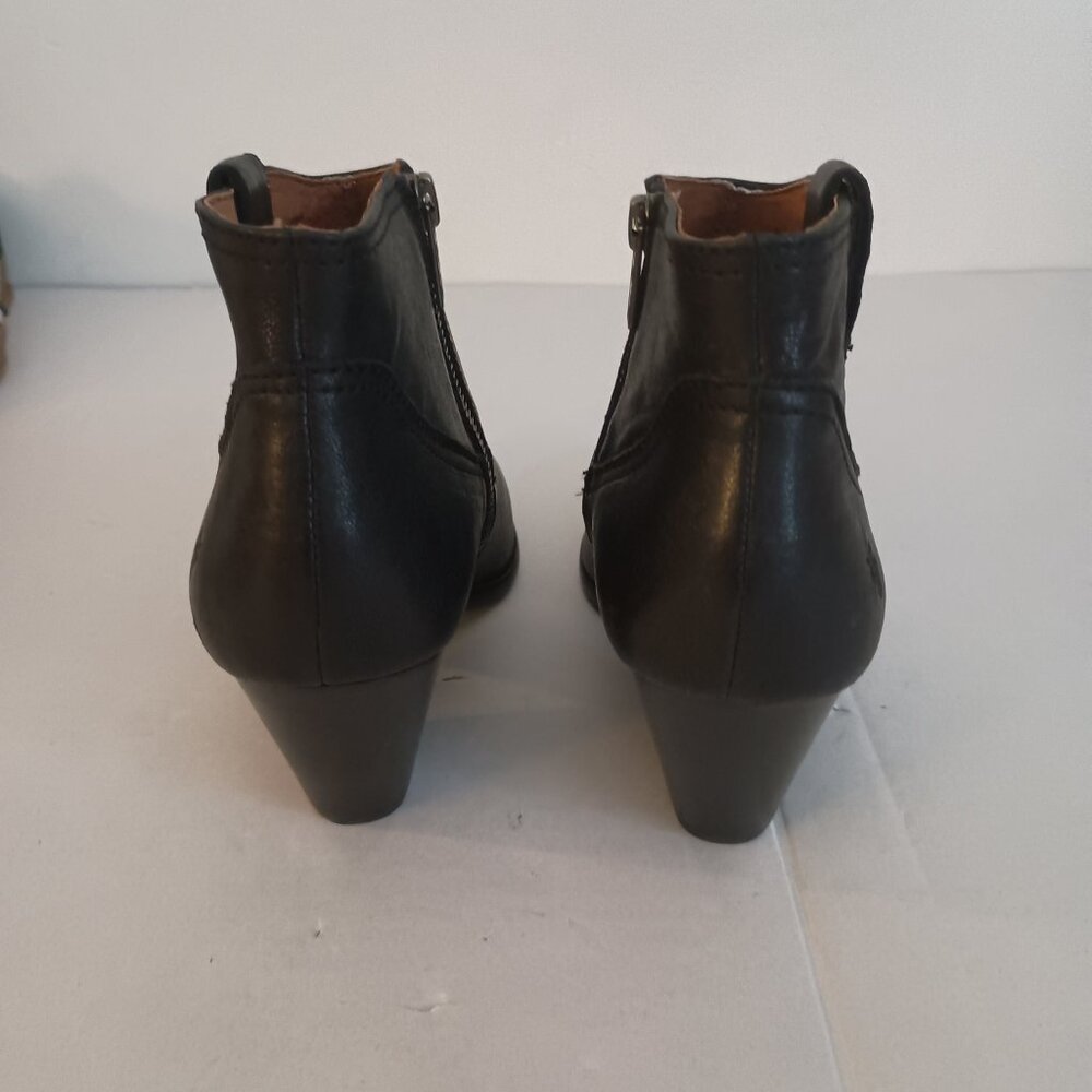 Frye Reina Black Leather Pointed Toe Ankle Booties Women’s 8M - Picture 7 of 13